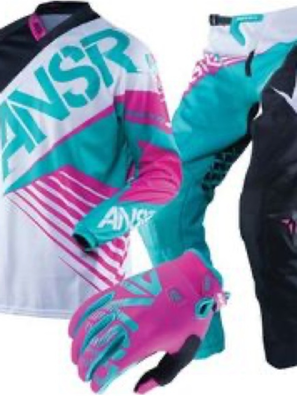 Women’s teal pink motocross Jersey and Pants